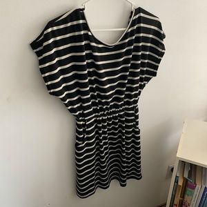 Spring / Summery Black & White Striped Dress